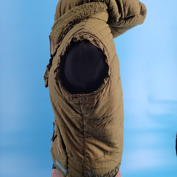 Billabong Olive Green Fleece-Lined Quilted Vest with Hood – Women’s M - Picture 9 of 14